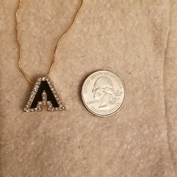 Gold Necklace Initial Letter in "3D" Background - Picture 7 of 7